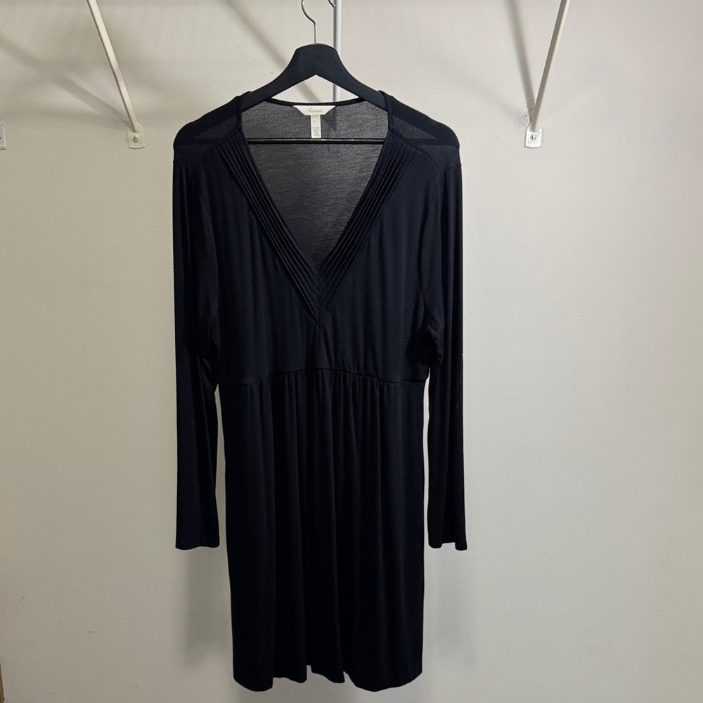 Soma Black V-Neck Long Sleeve Dress